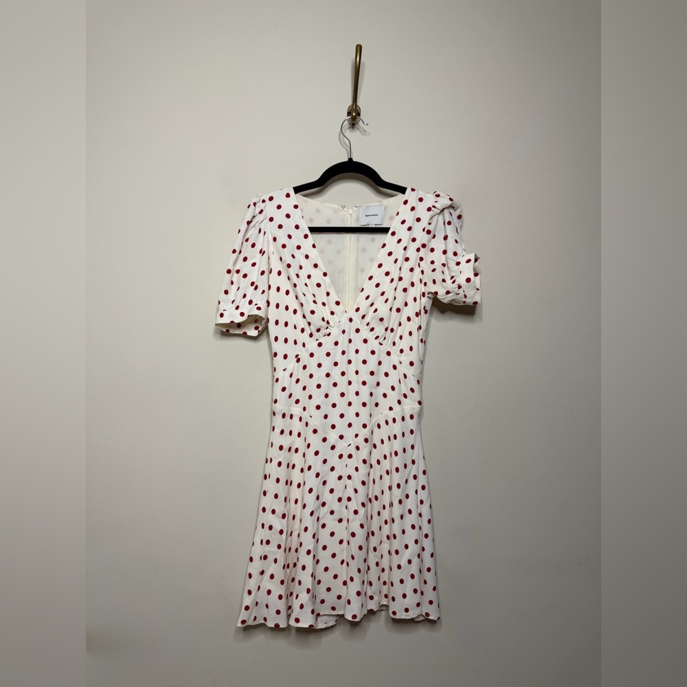 Reformation Naira Mini Dress in Ketchup Dot - Picture 2 of 8